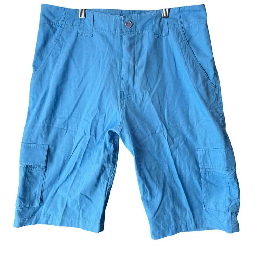 Rocawear Cargo Shorts Mens 34 Blue Y2K Baggy Streetwear Utility - Picture 3 of 10